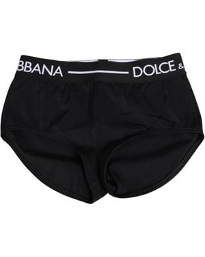 Dolce & Gabbana Nylon Logo Waistband Shorts Underwear Elastane - Black