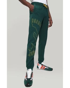 Bikkembergs Bicolour Cotton Joggers (workout Pants) - Green