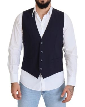 Dolce & Gabbana Wool Vest Classic Fit - Blue