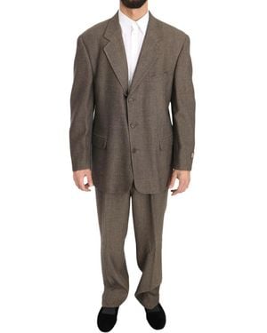 Dolce & Gabbana Brown Single Breasted Wool Suit - Black