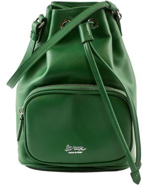 LA ROSE Leather Satchel Bag Black - Green