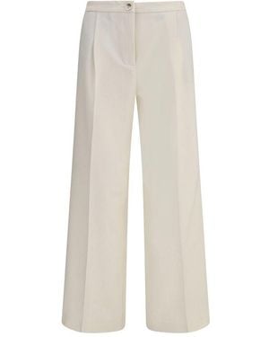 Cruna Beige Polyester Casual Trousers - White