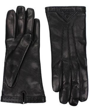 Prada Full-Finger Long Gloves in Gray | Lyst