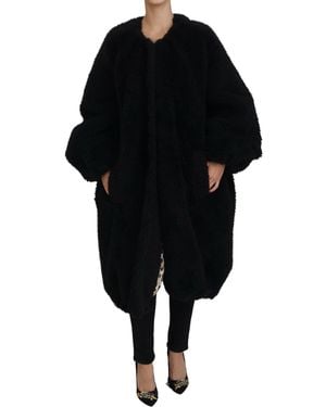 Dolce & Gabbana Elegant Cashmere Blend Overcoat Jacket - Black