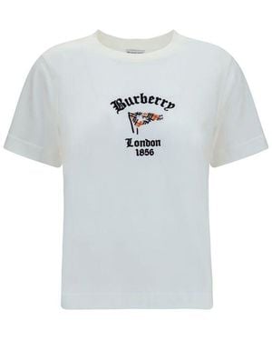 Burberry White Cotton T - Blue