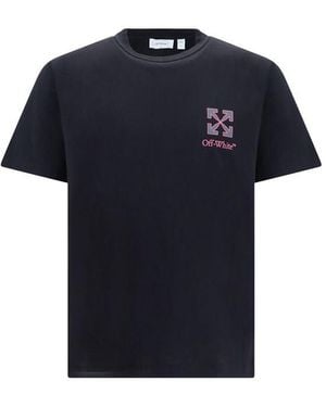 Off-White c/o Virgil Abloh Black Cotton T-shirt - L - Blue