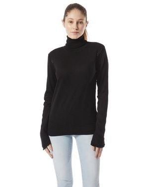 Gas Black Cotton Turtleneck