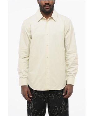 Burberry Standard Collar Popeline Shirt - Natural