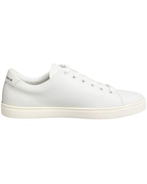 Dolce & Gabbana White Leather Sacred Heart Patch Trainers Shoes