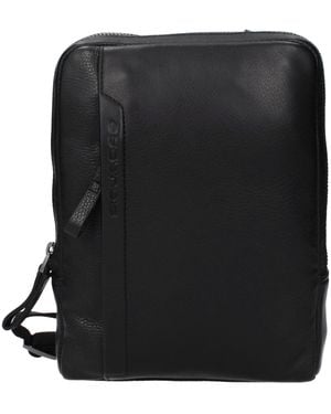 Piquadro Black Leather Crossbody Bag
