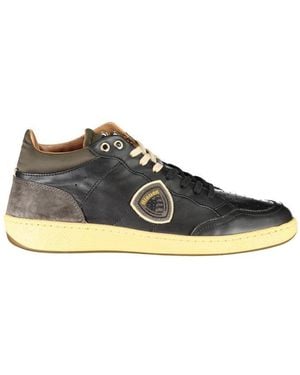 Blauer Sleek Lace-Up Sneakers With Contrast Details - Multicolor