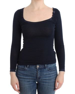Ermanno Scervino Elegant Long Sleeve Lace Top - Black