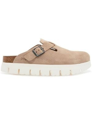 Birkenstock Boston Chunky Suede Leather Clog - Natural