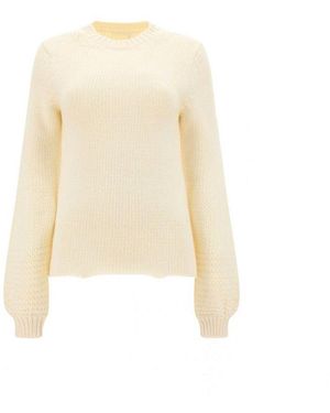Chloé White Wool Sweatshirt - Natural