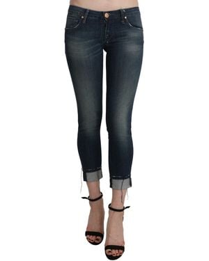 Acht Blue Washed Low Waist Skinny Cropped Denim Pant