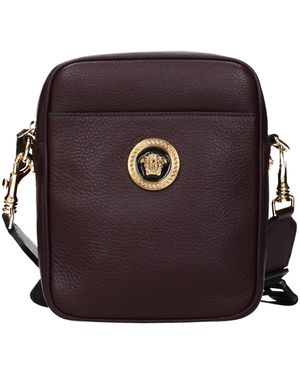 Versace Leather Crossbody Bag - Black