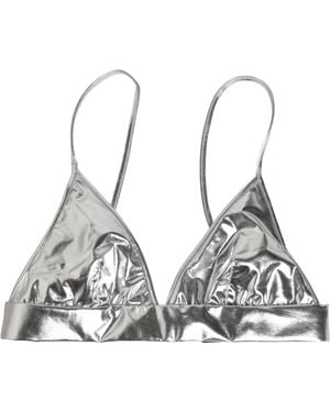 Dolce & Gabbana Metallic Sleeveless Bustier Cropped Top Nylon Elastane - White