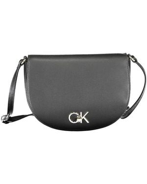 Calvin Klein Black Polyurethane Shoulder Bag - Grey