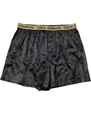 Dolce & Gabbana Black Logo Waist Regular Boxer Shorts Underwear