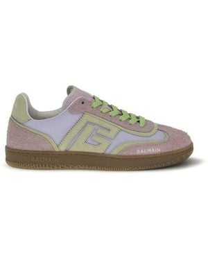 Balmain Multicolor Calf Leather Bos Taurus Athletic Sneakers - Gray