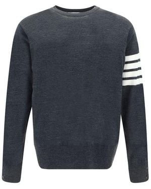 Thom Browne Grey Wool Oves Aries Sweatshirt - Blue