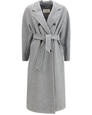 Max Mara Grey Fleece Wool Coat