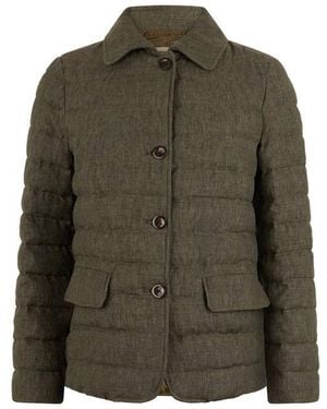 Herno Bicolor Linen Coat - Green