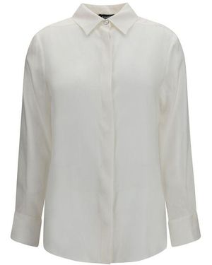 Ella White Silk Dress Shirt - Gray