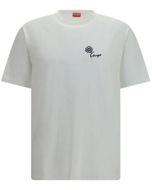 KENZO White Cotton T - Grey