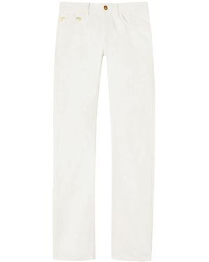 Palm Angels Monogram Straight-Leg Jeans - White