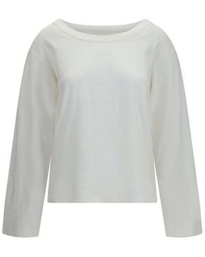 The Row White Cotton Long Sleeve T - Grey