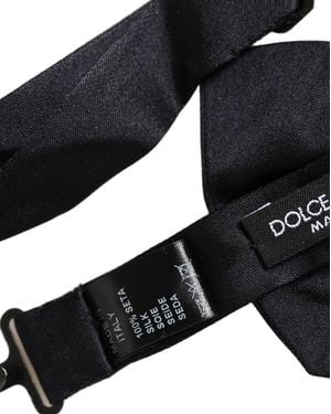 Dolce & Gabbana Men Black 100% Silk Adjustable Neck Papillon Bow Tie