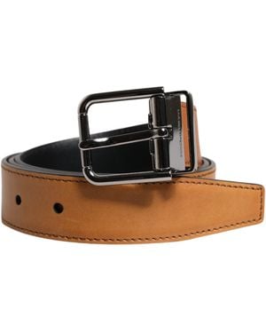 Dolce & Gabbana Classic Calf Leather Buckle Belt - Black