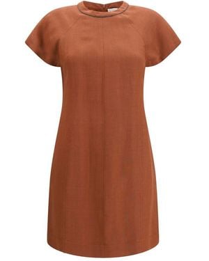 Brunello Cucinelli Brown Viscose Casual Dress