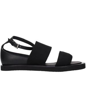 Max Mara Black Fabric Flat Sandals