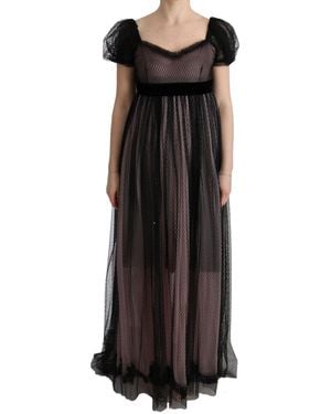 Dolce & Gabbana Silk Long Shift Dress - Black