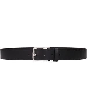 Testoni Black Leather Regular Belt