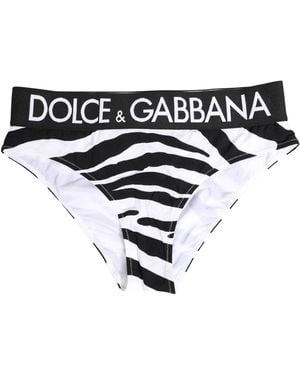 Dolce & Gabbana Zebra Print Brief Panty Underwear Elastane Nylon Clothing - Black