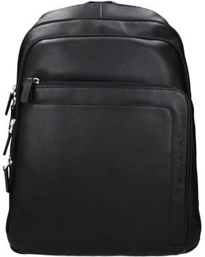 Piquadro Black Leather Backpack