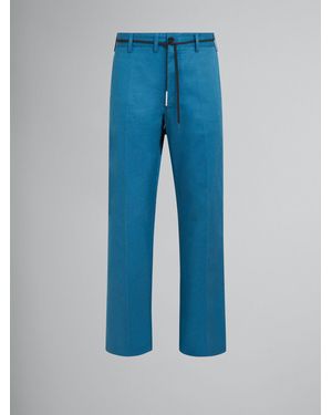 Marni Grey Fibres Casual Trousers - Blue