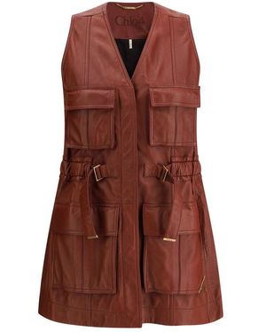 Chloé Leather Vest - Brown