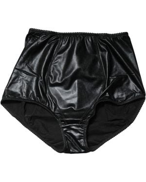 Dolce & Gabbana Black Silk Blend High Waist Girdle Panty Underwear