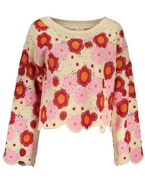 Desigual Beige Cotton Sweatshirt - Red