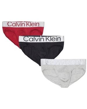 Calvin Klein Bicolour Cotton Briefs - Red