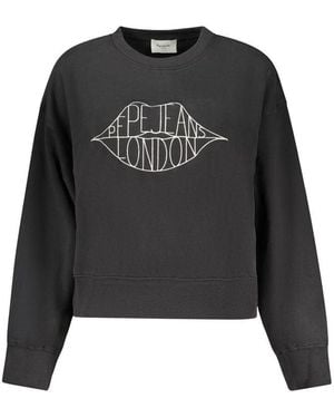 Pepe Jeans Black Cotton Sweatshirt
