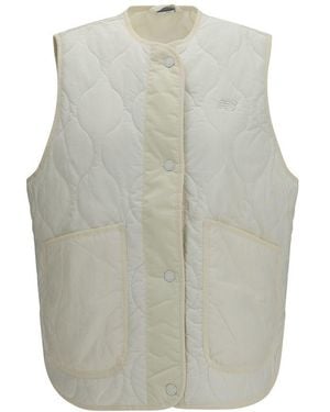 New Balance White Polyamide Sleeveless Jacket - Gray
