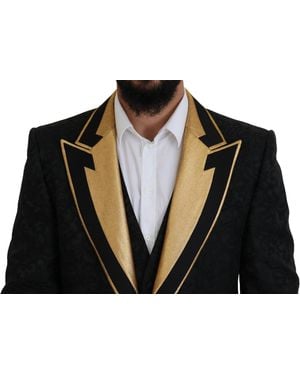 Dolce & Gabbana Elegant Silk Blend 3-Piece Suit - Black