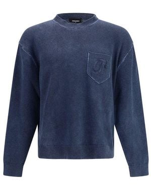 DSquared² Blue Polyester Sweatshirt