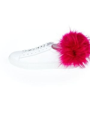 MR & MRS White Lamb Leather Trainer - Pink