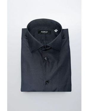 Baldinini Black Cotton Men Shirt - Blue